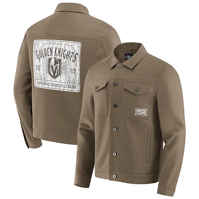 Veste camionneur à boutons complets pour homme Darius Rucker Collection by Fanatics Tan Vegas Golden Knights