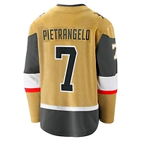 Maillot d'évasion à domicile Fanatics Alex Pietrangelo Gold Vegas Golden Knights pour hommes