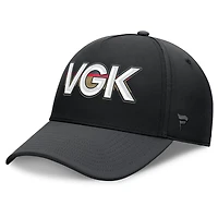 Men's Fanatics Black/Charcoal Vegas Golden Knights Authentic Pro Rink Team Code Flex Hat