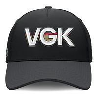 Casquette Fanatics noire/anthracite pour homme Vegas Golden Knights Authentic Pro Rink Team Code Flex
