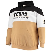 Men's Fanatics Black/Gold Vegas Golden Knights Big & Tall Colorblock Fleece Hoodie
