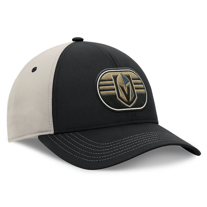 Casquette ajustable Fanatics noire/grise pour homme des Golden Knights de Vegas, édition des séries éliminatoires de la Coupe Stanley 2025