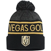 Bonnet en tricot à revers avec pompon Vegas Golden Knights Authentic Pro Rink Fanatics pour homme noir/anthracite chiné