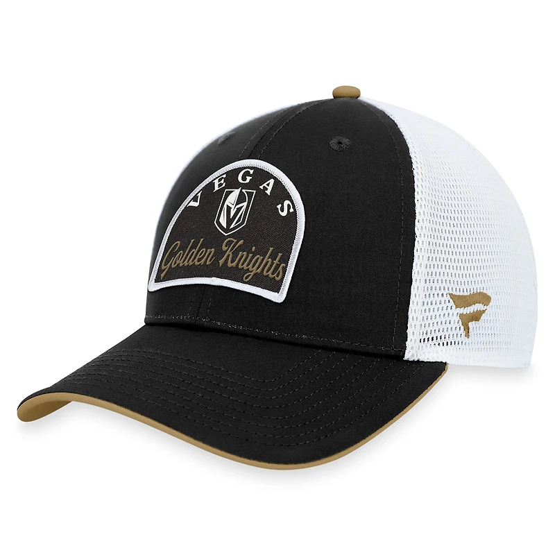 Casquette réglable fondamentale Vegas Golden Knights Fanatics noir/blanc pour hommes