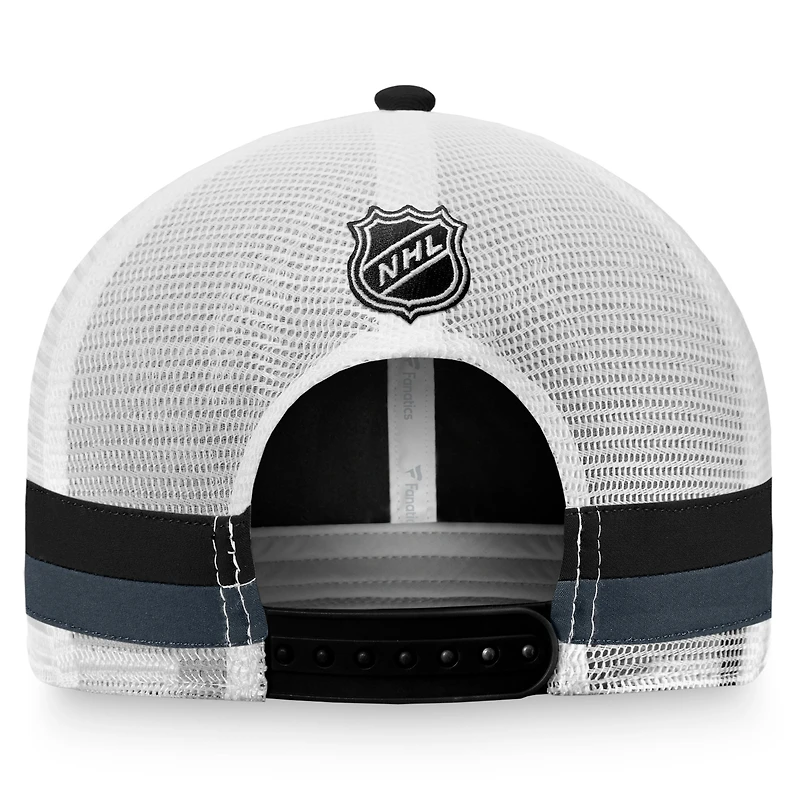 Casquette réglable de camionneur à rayures fondamentales Vegas Golden Knights Fanatics pour hommes, noir/blanc