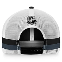 Casquette réglable de camionneur à rayures fondamentales Vegas Golden Knights Fanatics pour hommes, noir/blanc
