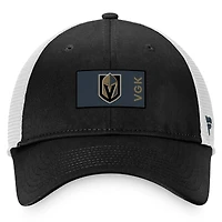 Fanatics Black Vegas Golden Knights 2022 NHL Draft pour hommes - Casquette réglable authentique Pro Rink Trucker