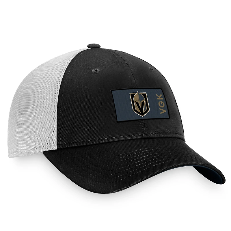 Fanatics Black Vegas Golden Knights 2022 NHL Draft pour hommes - Casquette réglable authentique Pro Rink Trucker