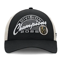 Casquette ajustable Fanatics Black Vegas Golden Knights pour hommes, champions de la division Pacifique 2025, vestiaire