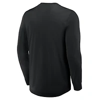 Men's Fanatics Black Vegas Golden Knights Adrenaline Push Long Sleeve Henley Shirt
