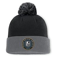 Men's Fanatics  Black Vegas Golden Knights Aspyn Cuffed Knit Hat with Pom