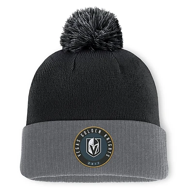 Men's Fanatics Black Vegas Golden Knights Aspyn Cuffed Knit Hat with Pom