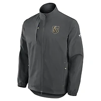 Veste d'entraîneur entièrement zippée Fanatics Black Vegas Golden Knights Authentic Pro Rink pour homme