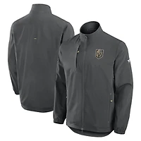 Veste d'entraîneur entièrement zippée Fanatics Black Vegas Golden Knights Authentic Pro Rink pour homme