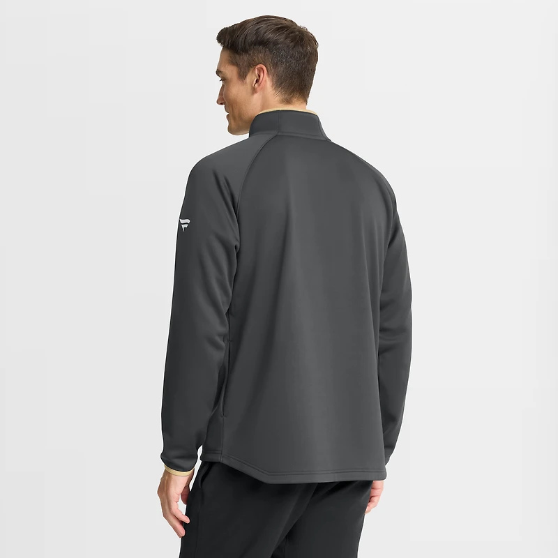 Men's Fanatics Black Vegas Golden Knights Authentic Pro Rink Raglan Quarter-Zip Pullover