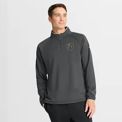 Men's Fanatics Black Vegas Golden Knights Authentic Pro Rink Raglan Quarter-Zip Pullover