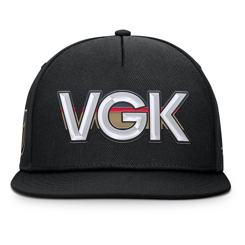 Men's Fanatics Black Vegas Golden Knights Authentic Pro Rink Team Code Snapback Hat