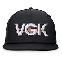 Men's Fanatics Black Vegas Golden Knights Authentic Pro Rink Team Code Snapback Hat