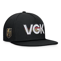 Men's Fanatics Black Vegas Golden Knights Authentic Pro Rink Team Code Snapback Hat