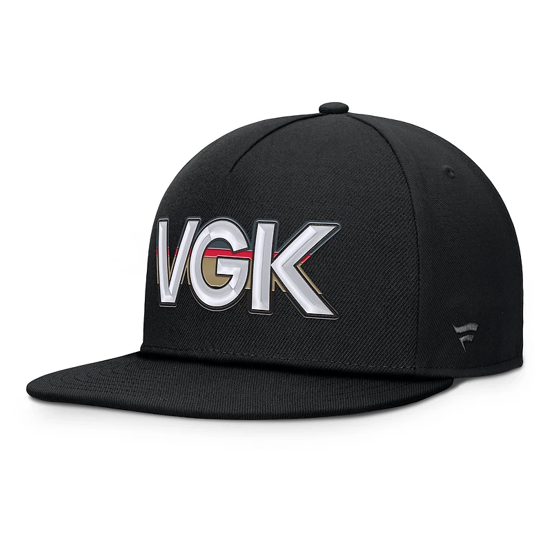 Casquette snapback authentique Pro Rink Team Code des Golden Knights de Vegas pour hommes Fanatics Black
