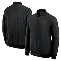 Veste aviateur légère entièrement zippée Fanatics Black Vegas Golden Knights Authentic Pro Road pour homme