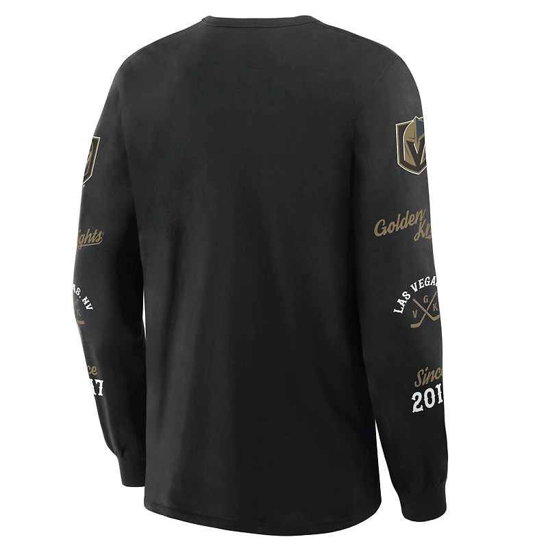 Men's Fanatics Black Vegas Golden Knights Boxed Legacy Long Sleeve T-Shirt