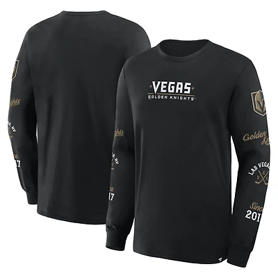 Men's Fanatics Black Vegas Golden Knights Boxed Legacy Long Sleeve T-Shirt