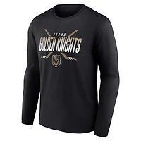 T-shirt à manches longues Covert Fanatics Black Vegas Golden Knights pour hommes