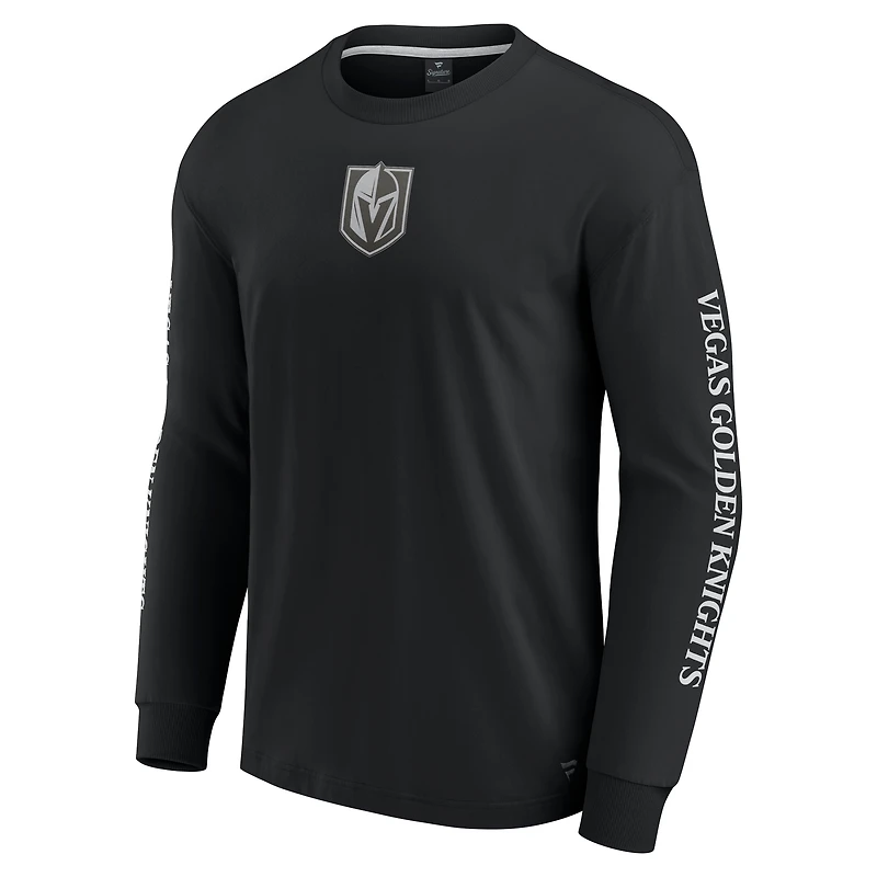 Men's Fanatics Black Vegas Golden Knights Elements Strive Long Sleeve T-Shirt