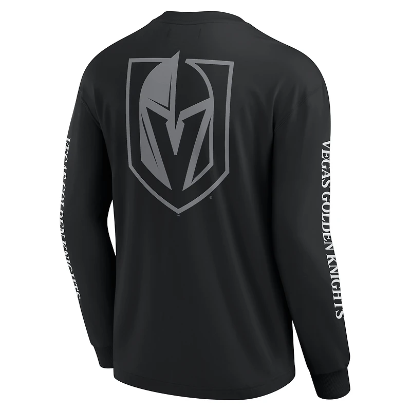 Men's Fanatics Black Vegas Golden Knights Elements Strive Long Sleeve T-Shirt