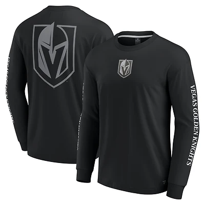 Men's Fanatics Black Vegas Golden Knights Elements Strive Long Sleeve T-Shirt
