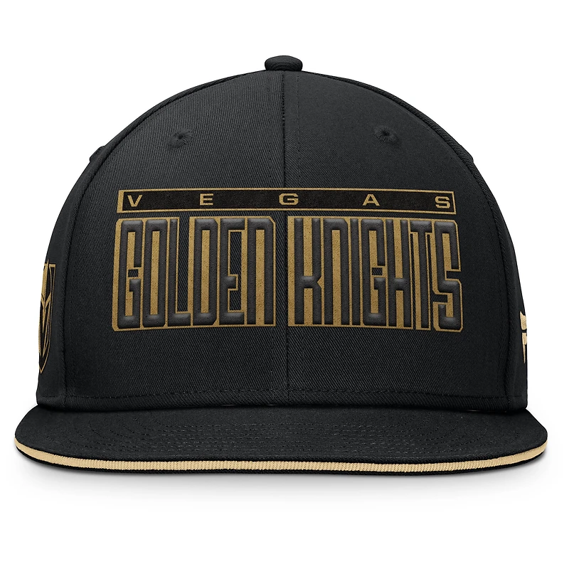 Men's Fanatics Black Vegas Golden Knights Fundamental Gino Stack Snapback Hat