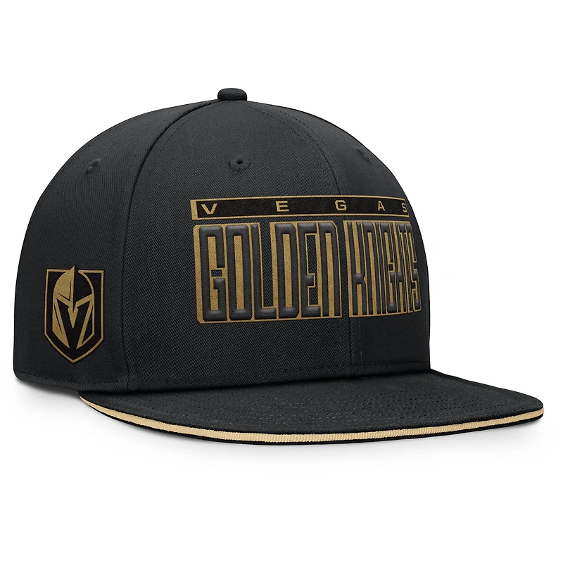 Men's Fanatics Black Vegas Golden Knights Fundamental Gino Stack Snapback Hat
