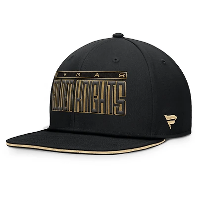 Men's Fanatics Black Vegas Golden Knights Fundamental Gino Stack Snapback Hat