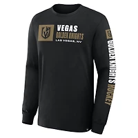 Men's Fanatics Black Vegas Golden Knights Goal Crease Legacy Long Sleeve T-Shirt