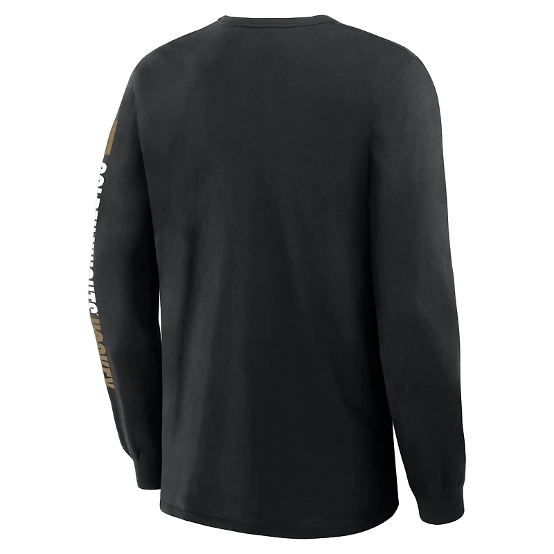 Men's Fanatics Black Vegas Golden Knights Goal Crease Legacy Long Sleeve T-Shirt