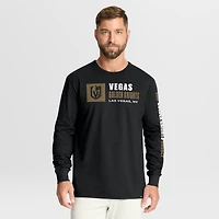 Men's Fanatics Black Vegas Golden Knights Goal Crease Legacy Long Sleeve T-Shirt