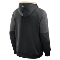 Sweat à capuche raglan Fanatics noir pour homme, modèle Vegas Golden Knights, gardien de but/défenseur