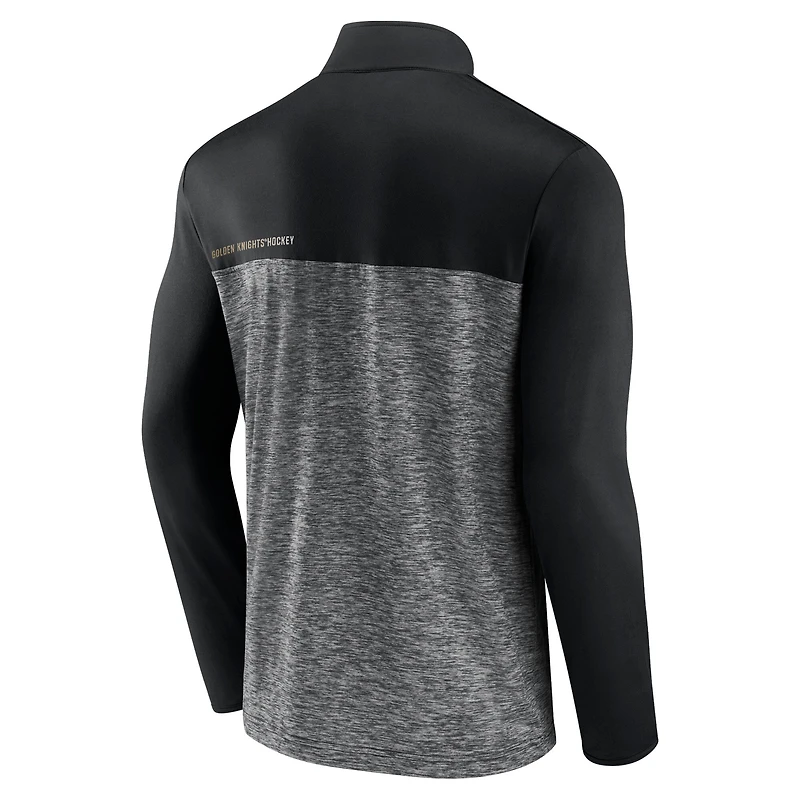 Men's Fanatics Black Vegas Golden Knights Iconic Defender Quarter-Zip Jacket