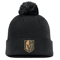 Bonnet en tricot à revers avec pompon pour homme Fanatics Black Vegas Golden Knights Military Appreciation