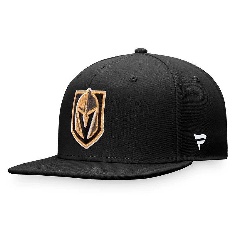 Casquette snapback noire Fanatics pour homme avec logo principal des Golden Knights de Vegas
