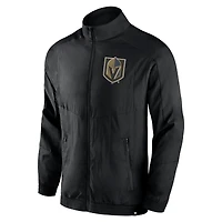 Veste coupe-vent entièrement zippée Fanatics Black Vegas Golden Knights Step Up Crinkle Raglan pour hommes
