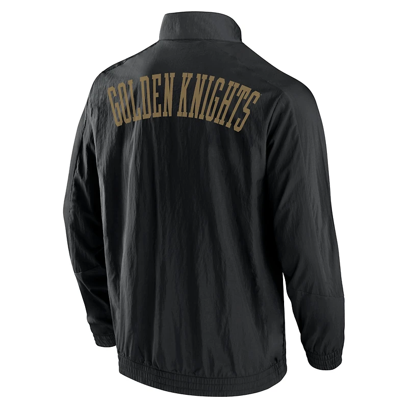 Veste coupe-vent entièrement zippée Fanatics Black Vegas Golden Knights Step Up Crinkle Raglan pour hommes