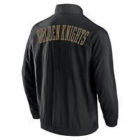 Veste coupe-vent entièrement zippée Fanatics Black Vegas Golden Knights Step Up Crinkle Raglan pour hommes