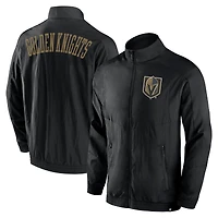 Veste coupe-vent entièrement zippée Fanatics Black Vegas Golden Knights Step Up Crinkle Raglan pour hommes