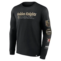 T-shirt à manches longues Fanatics Black Vegas Golden Knights Strike the Goal pour hommes