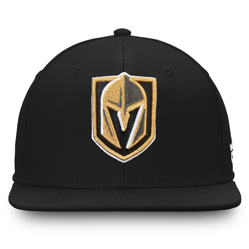 Casquette Snapback réglable Fanatics Black Vegas Golden Knights Team Core Emblem pour hommes
