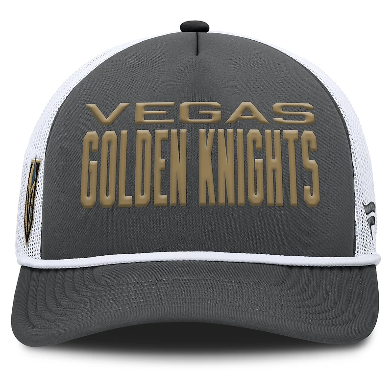 Casquette ajustable en forme de A Authentic Pro Rink des Vegas Golden Knights pour homme, couleur anthracite/blanc