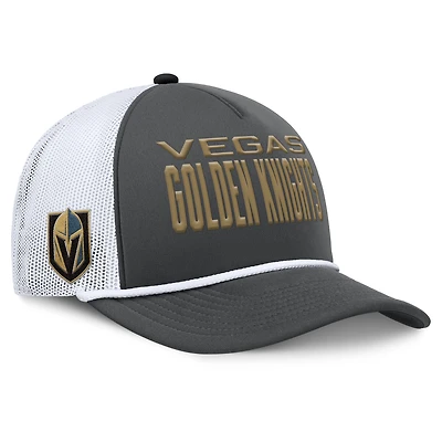 Casquette ajustable en forme de A Authentic Pro Rink des Vegas Golden Knights pour homme, couleur anthracite/blanc