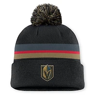 Men's Fanatics Charcoal Vegas Golden Knights Authentic Pro Rink Cuffed Knit Hat with Pom